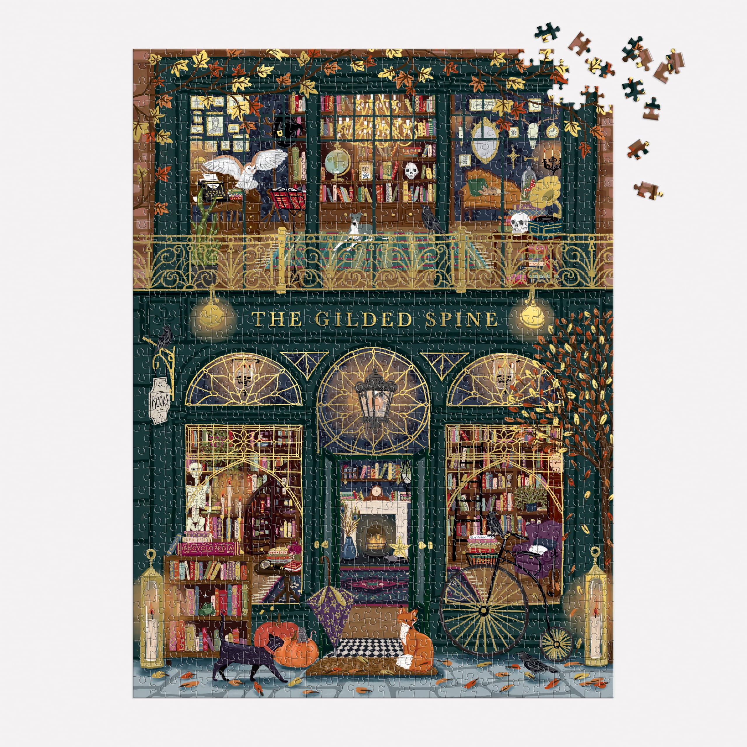 Amazon.com: Galison - The Gilded Spine 1000 Piece Jigsaw Puzzle